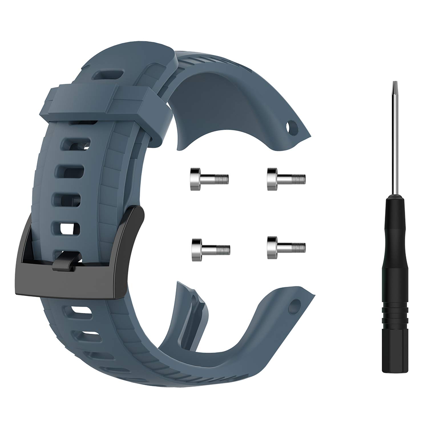 hengkang Compatible with SUUNTO 5 Watch Bands, Sport Stylish Replacement Watch Band Silicone Band Straps Wristbands Bracelet Fit for SUUNTO 5 Multisport GPS Watch (Navy Yellow)