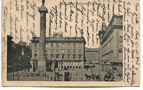 1903 Roma Piazza Colonna carrozze Guller Paola Cosenza Lucca FP B/N VG ANIM Cartolina Postale