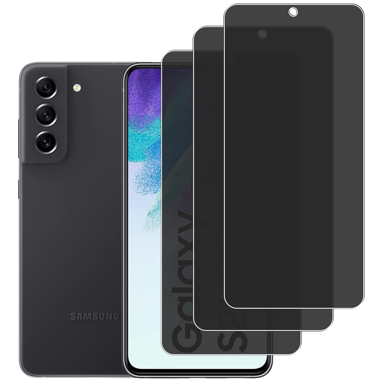 KELOLIN [3 Pack] Privacy Screen Protector for Samsung Galaxy S21 FE 5G, 9H Hardness, Anti-Scratch, Anti Spy, Tempered Glass Screen Protector for