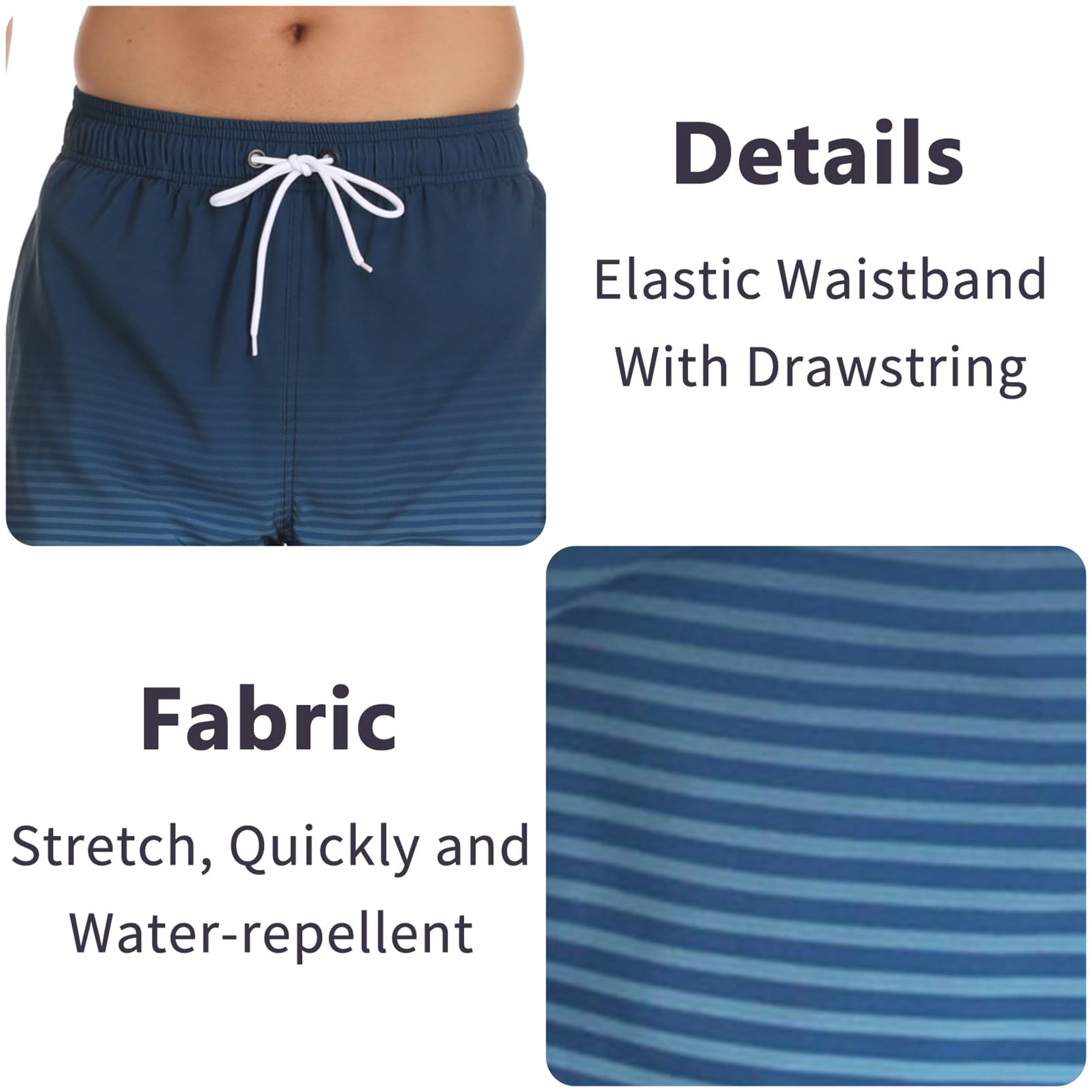Bañador Hombre Secado Rápido con Bolsillo, Pantalones Cortos de Natación 2 en 1 con Forro de Compresión, Bañadores Deportivos para Playa, Piscina y Entrenamiento
