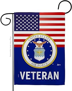 US Air Force Veteran Flag Home Decorations Official Armed Forces USAF American Flags For Outside House Banner Garden Remembrance Retire Military Memorabilia Memorial Wall Art Lawn Porch Room Poster Veteran Gifts Gifts Made In USA