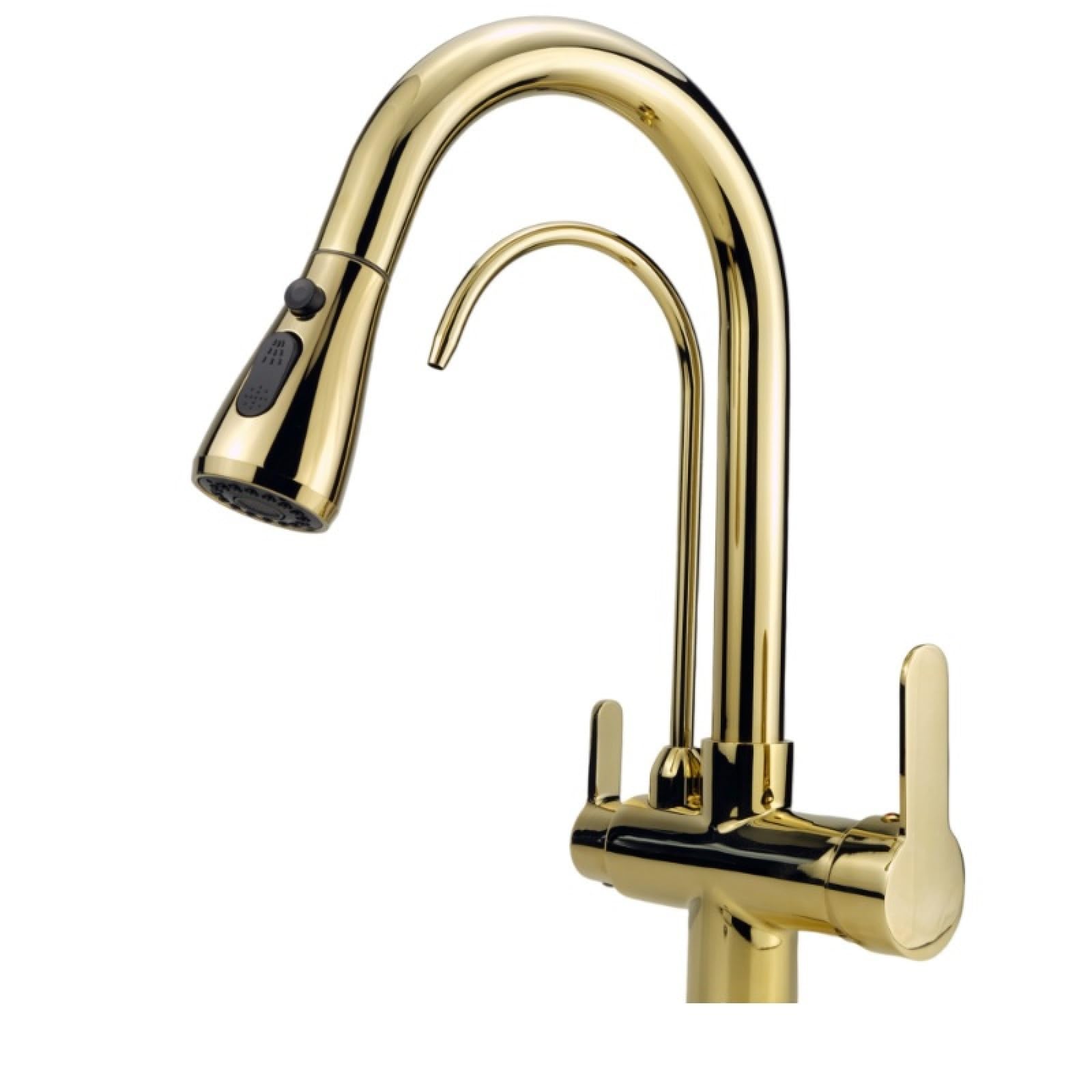 Fanjubei Titanium Kitchen 360-Degree Rotating Pull-Out Hot And Cold Water Purification Multifunctional Faucet,