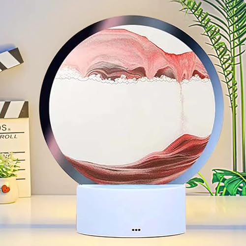 WLWMCFXPWH Lámpara de mesa de pintura de arena movediza 3D decoración giratoria de reloj de arena de 360 lámpara de escritorio de movimiento de
