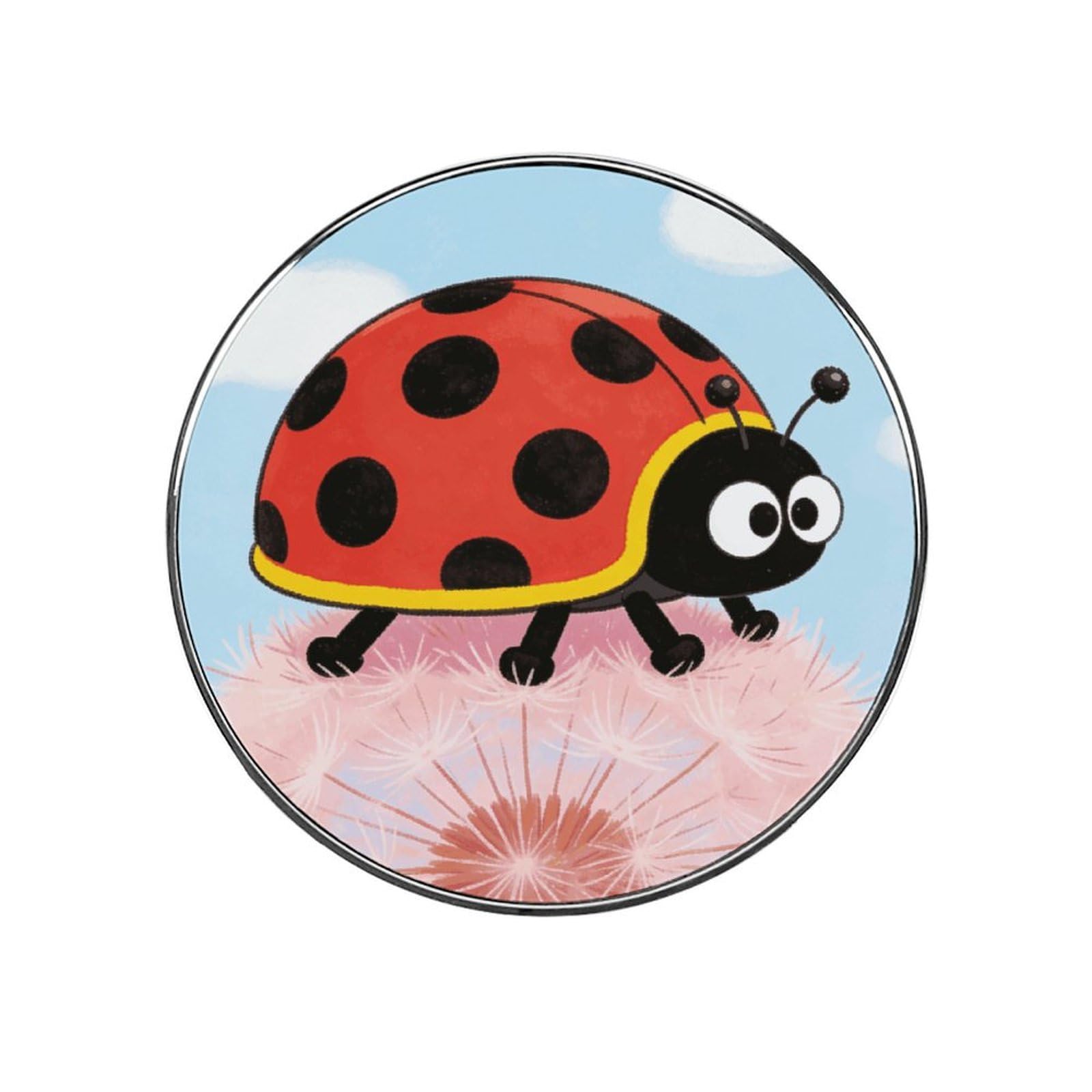 Ladybug Customizable Refrigerator Magnets, Strong Magnetic Fridge Stickers, Funny Round Decorative Fridge Magnets for Home Kitchen, Whiteboard, Locker, and Office