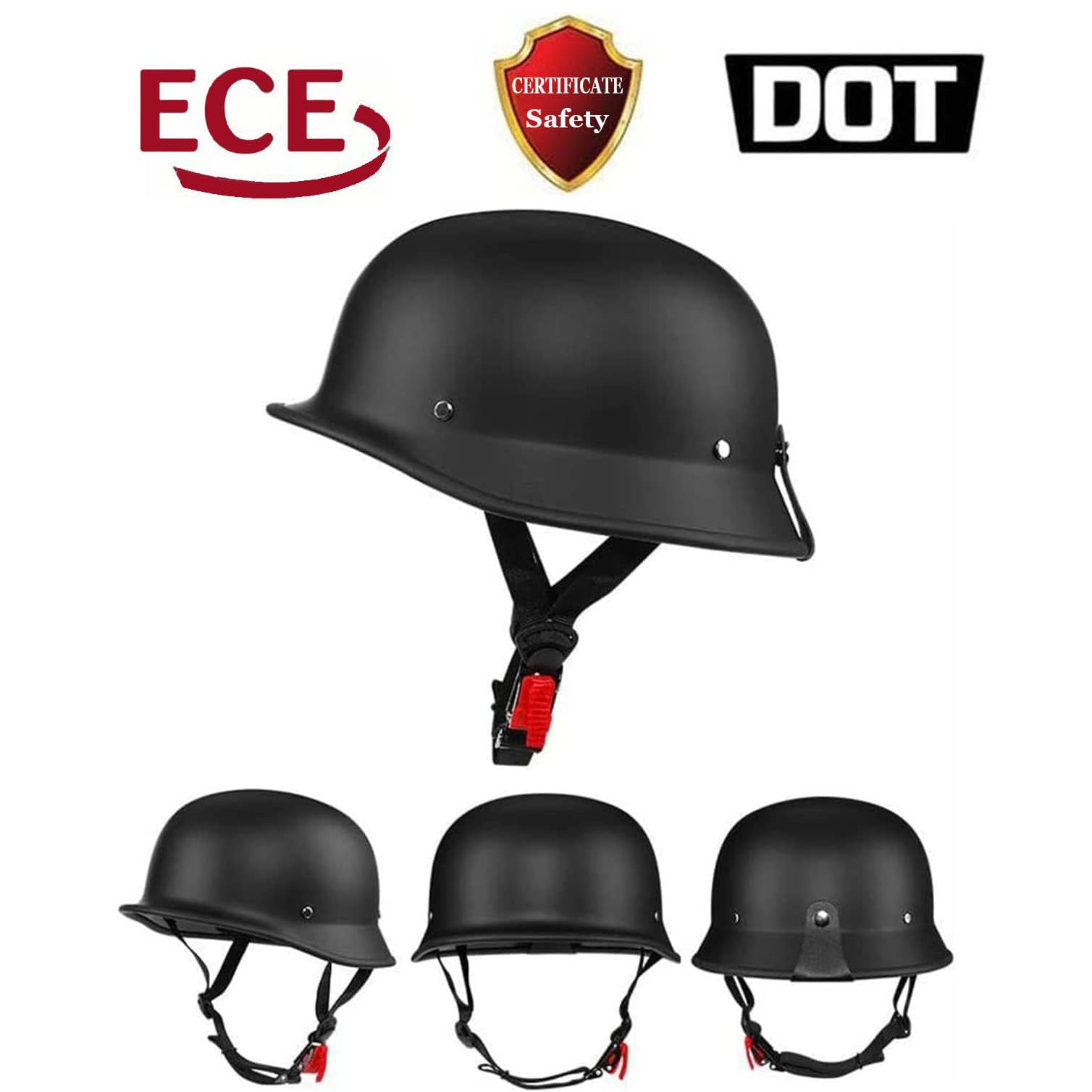 Vintage Motorfiets Halve Helm Duitse Stijl Jethelm Met Vintage Motorfiets Halve Helm Duitse Stijl Jethelm Met
