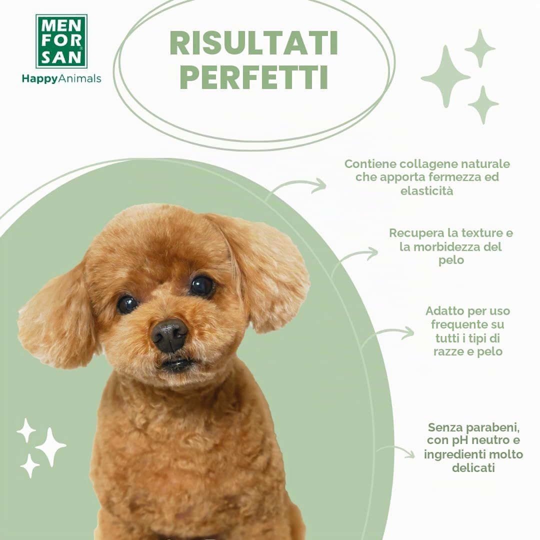 MENFORSAN Shampoo Idratante per Cani | Idrata in Profondità | Dona Lucentezza | Rivitalizza e Ripara | Elimina Cattivi Odori | Mela | 5L
