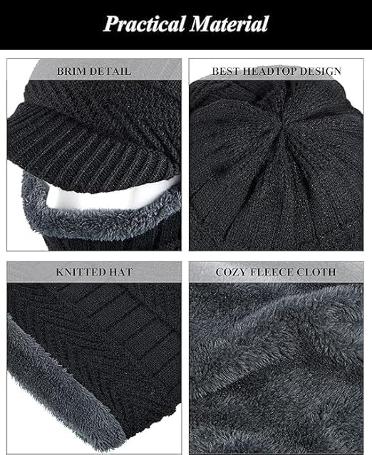 VENEXA Winter Cap for Men Women Winter Knitted Balaclava Hat Warm Cycling Face Covering Winter Warmer Knit Hat Neck Gaiter for Adults Multicolour, Free Size 3