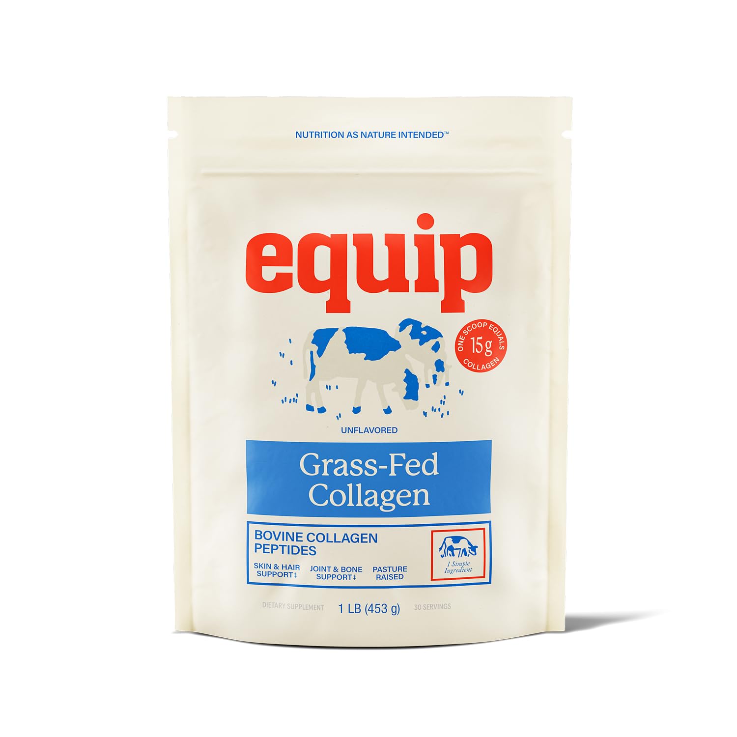 Equip Hydrolyzed Collagen Peptide Powder Supplements: Glass - Vital as Cow Collagen Drink. Keto Protein Supplement for Youthful Skin, Vibrant Hair, Nails for Women & Men