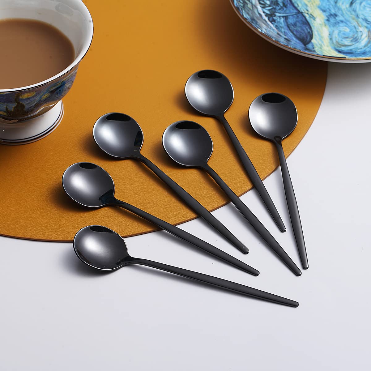 Berglander 6 Cuillères à Café Noir Titane - Acier Inoxydable Élégant Et Durable