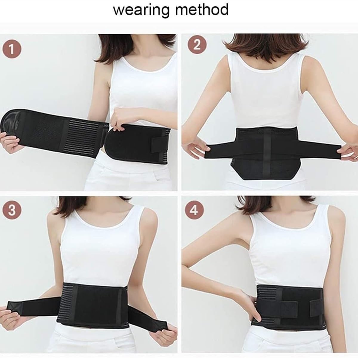 Faja Lumbar Cinturón De Soporte Lumbar con Terapia Magnética Autocalentable Y 21 Imanes Que Liberan Calor Cinturón Apoyo Lumbar(XL)