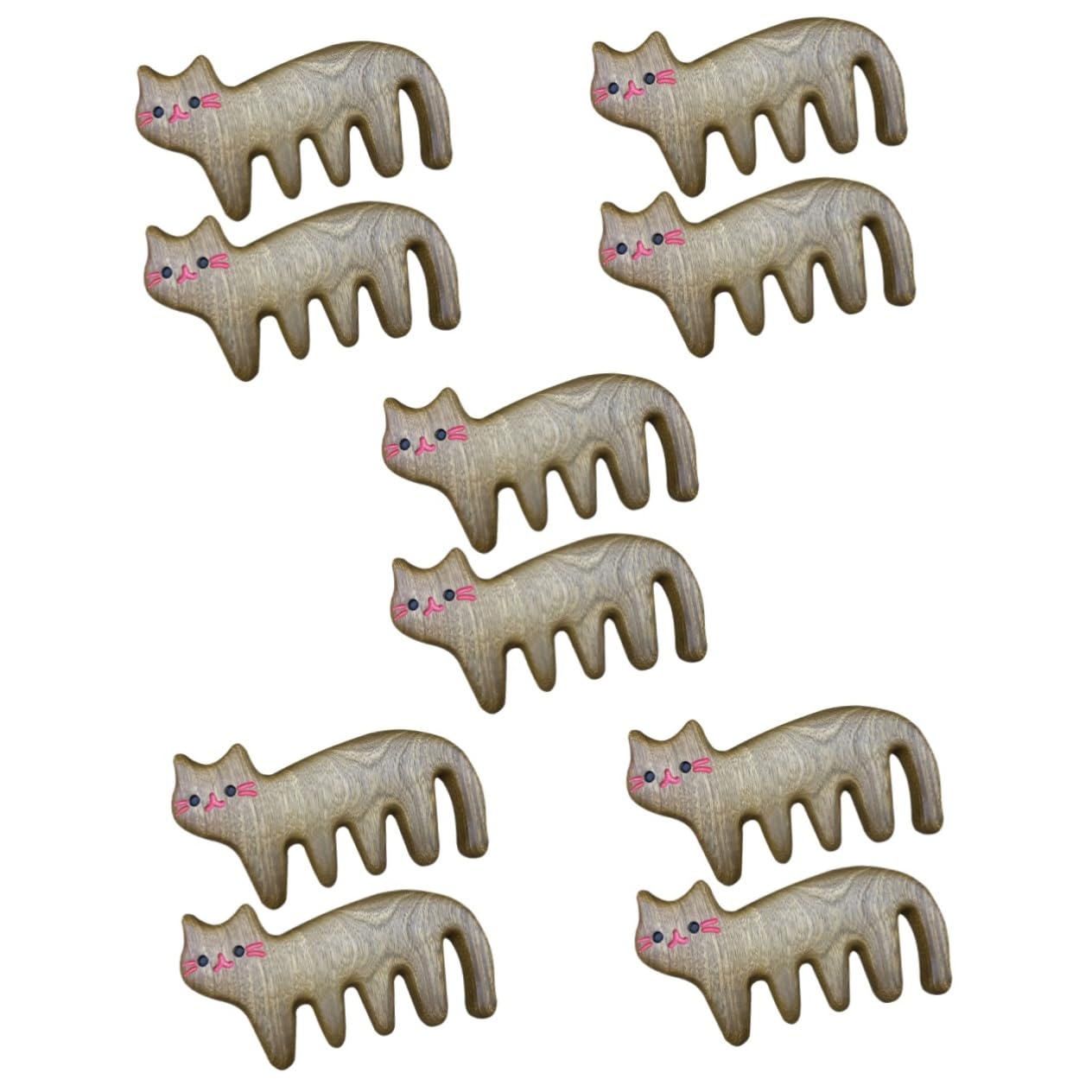 FRCOLOR 10pièces Peigne Pour Massage Du Peigne à Large Dents Anti- Avec Design De Chat Pour Démêlage Et Soin Cheveux