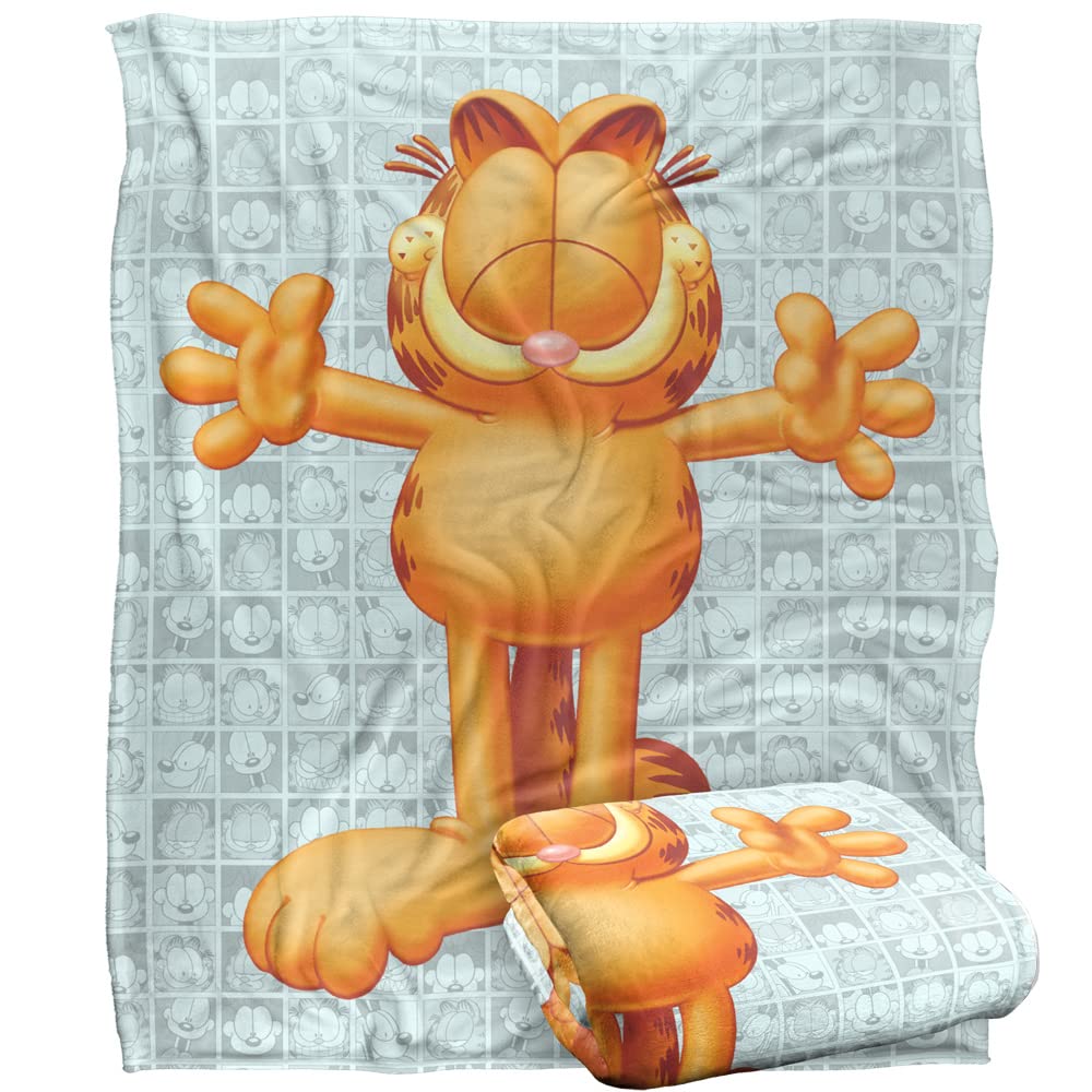 Garfield Free Hugs Silky Touch Super Soft Throw Blanket 152 X 127 cm, White