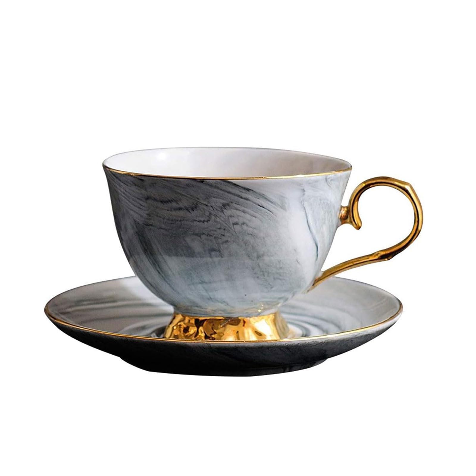 Tasse à café en céramique à bords dorés pour éviter les taches de table
