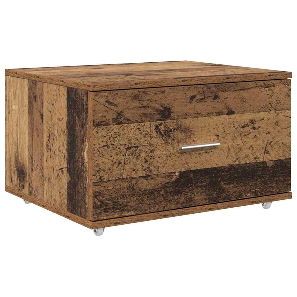 Escritorio de madera recuperada de 131,5 x 50 x 106,5 cm, material de madera, oficina, PC, trabajo, con cajón, estantería, espacio de almacenamiento, ergonómico, oficina en casa, ordenador