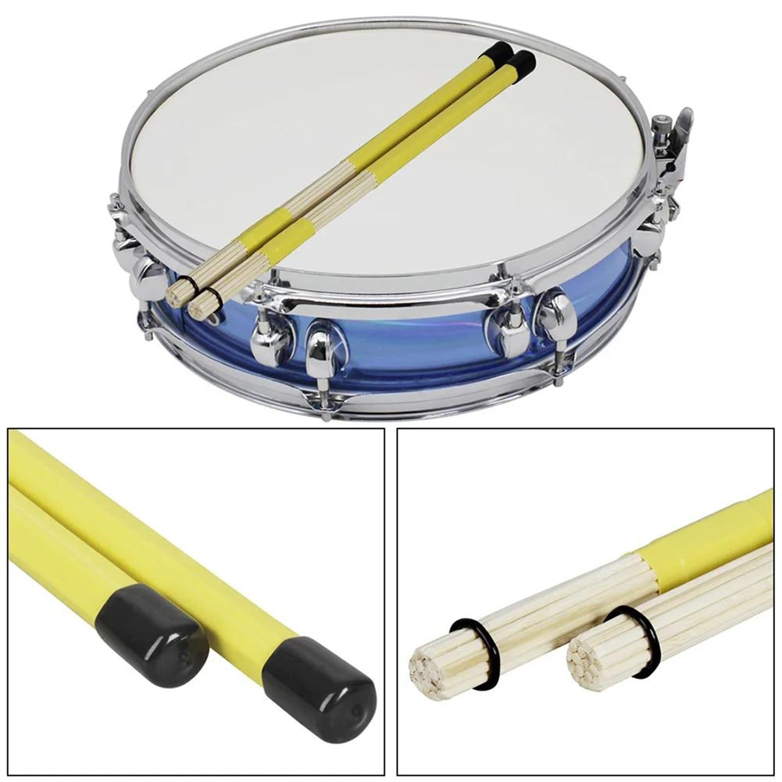 1 Para Wytrzymałych Bambusowych Szczotek Do Bębna Podudzia Pręty Pałki Do Perkusji Jazzowej Szczotki Pręt Zestaw pałeczek Perkusyjnych (Color : D)