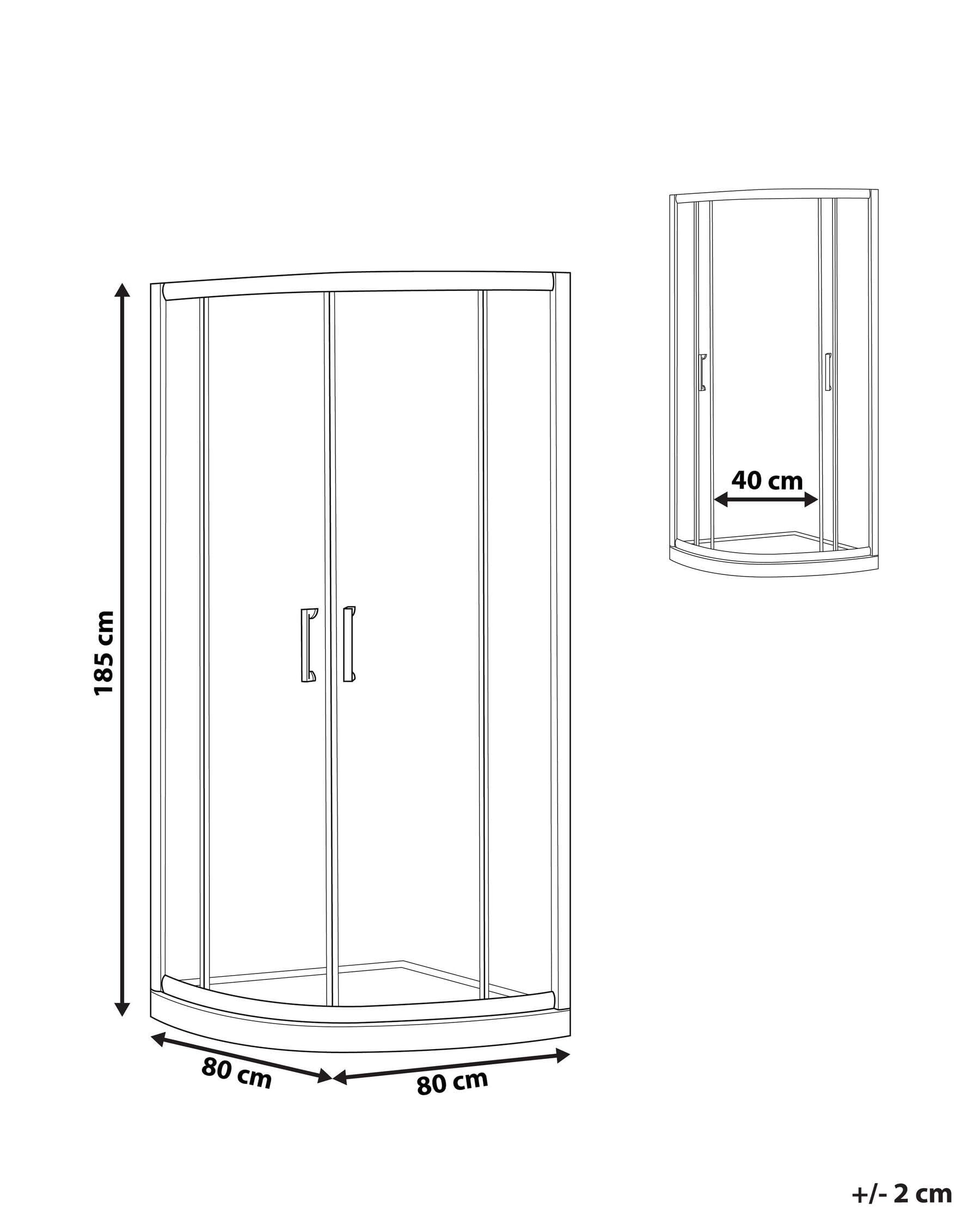 Box Doccia Vetro Temperato Doppia Porta oro 80 x 80 x 185 cm