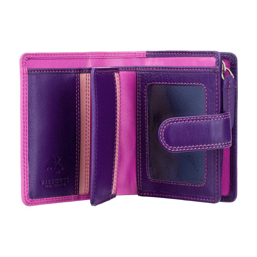 Visconti RB40 Multi Colored Berry/Purple/Dusty Pink Small Soft Leather Ladies Wallet & Purse