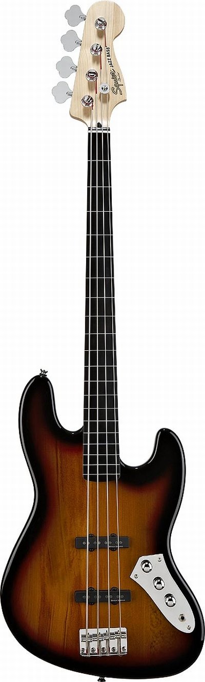 Squier Vintage Modified Jazz Bass Fretless, 3 Tone Sunburst