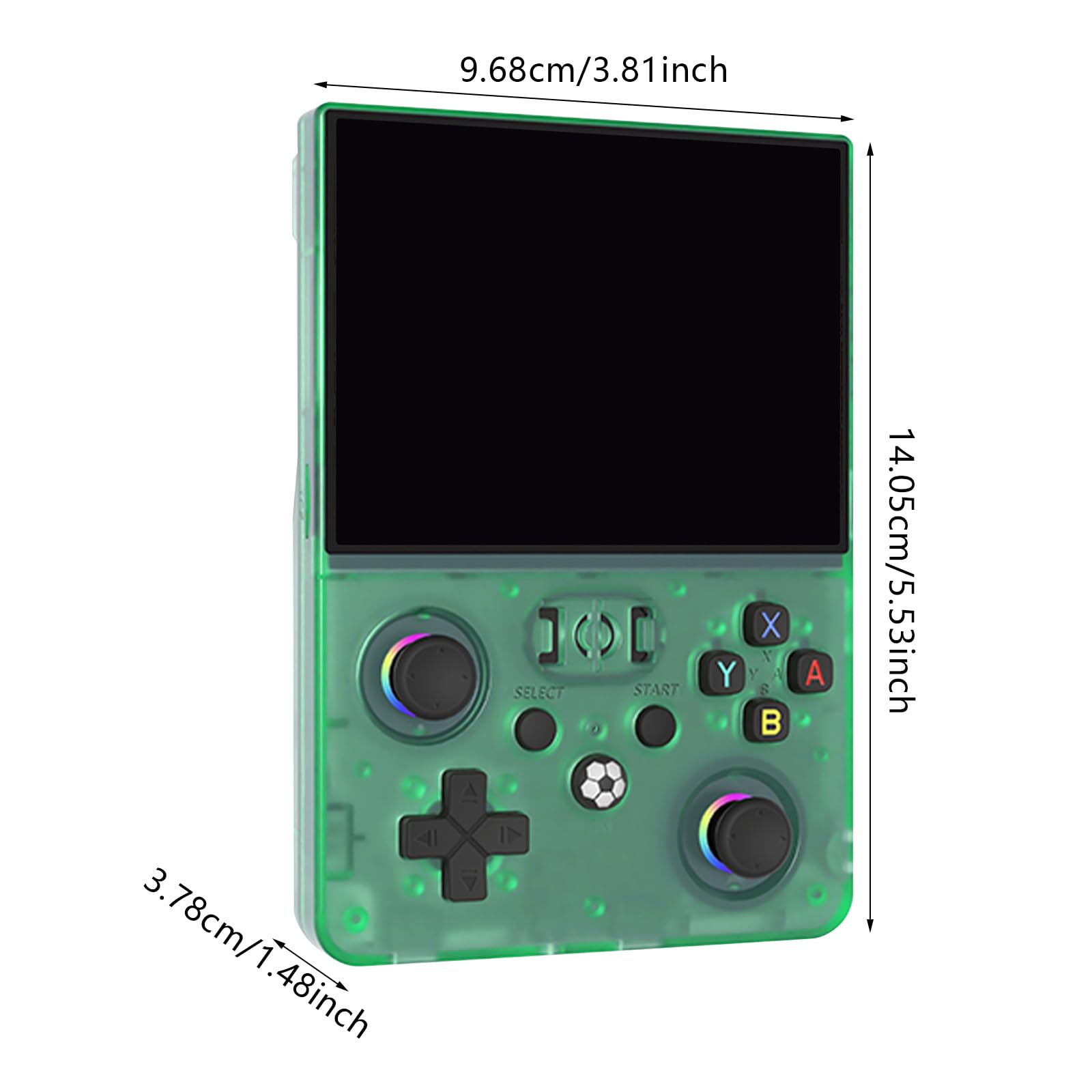 Handheld Spielkonsole 4,5 Zoll Retro Gaming Konsole 64GB USB (Klargrün) | E-Sport & Gaming 4,5 Zoll Display 64GB Speicher USB Anschluss Kunststoff & Metall Kompakt & tragbar