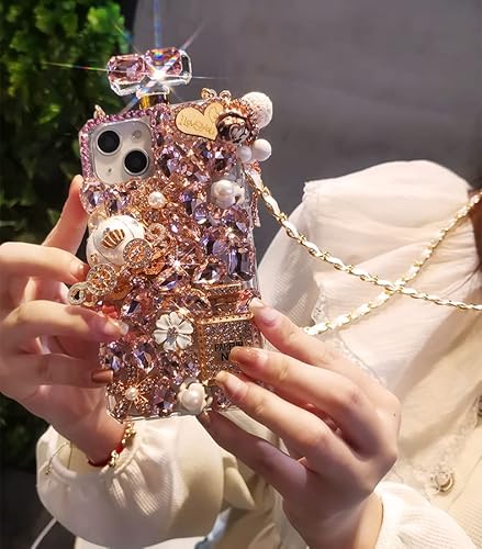 Victor For Iphone 14 Pro Max 6.7'' Glitter Plating Case, Cute Luxury Bling Rhinestones Diamond Soft Bumper Clear Transparent Tpu Perfume Bottle Case For Apple Iphone 14 Pro Max 6.7 Inch 2022 (H) #TOP2