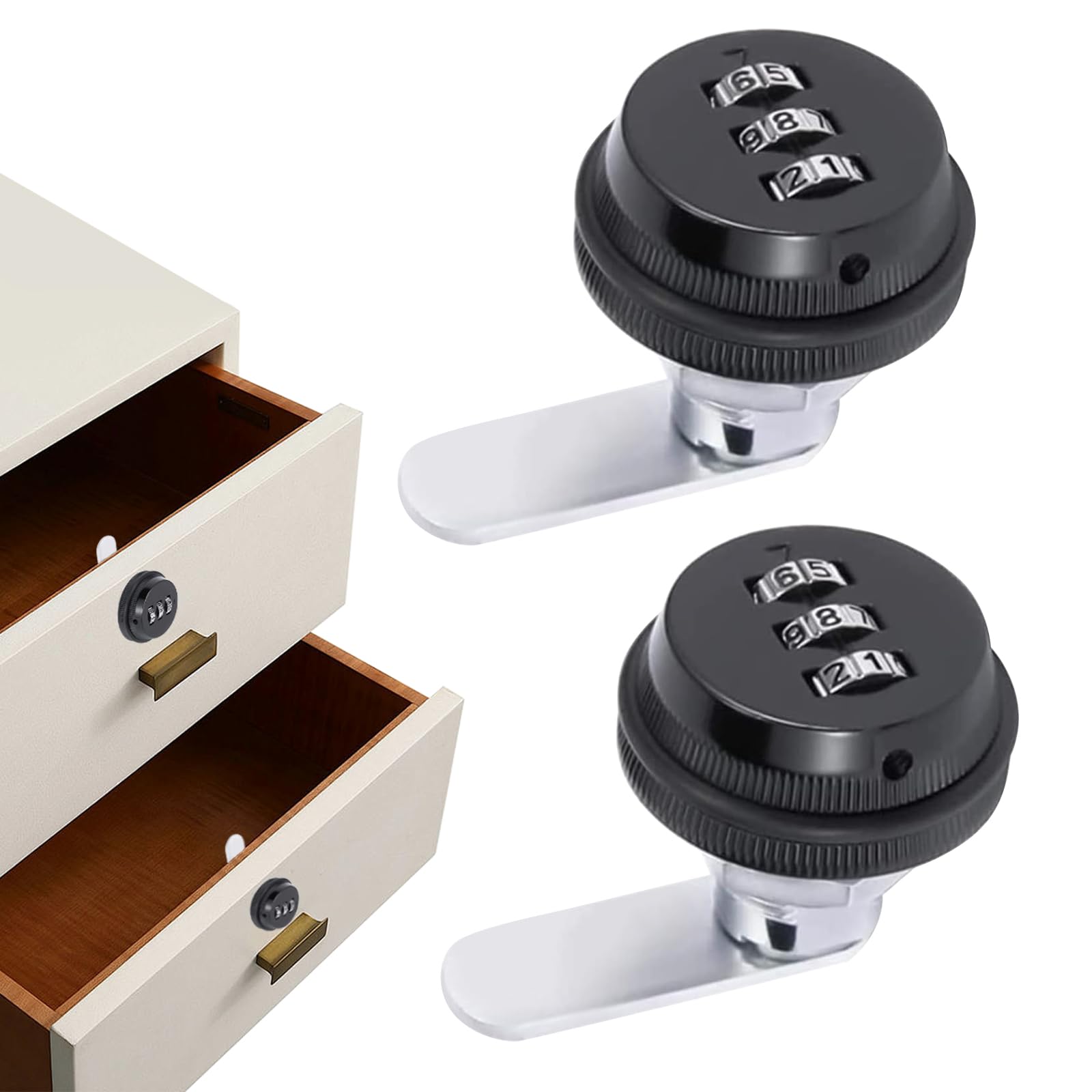 JZK 2 PCS 3 Code à Chiffres Combinaison Serrure à Came Serrure Armoire