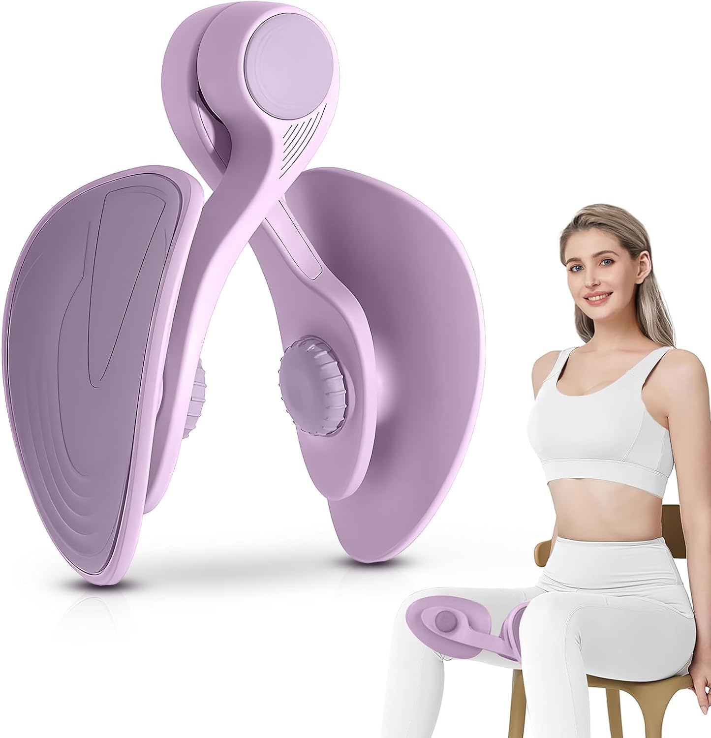 Pelvic Floor Exerciser Device with 360Β° Rotating Baffle | Hip & Thigh Master Inner Thigh Trainer | Floor Muscle Fitness Equipment for Home, Gym & Workout β Men & Women