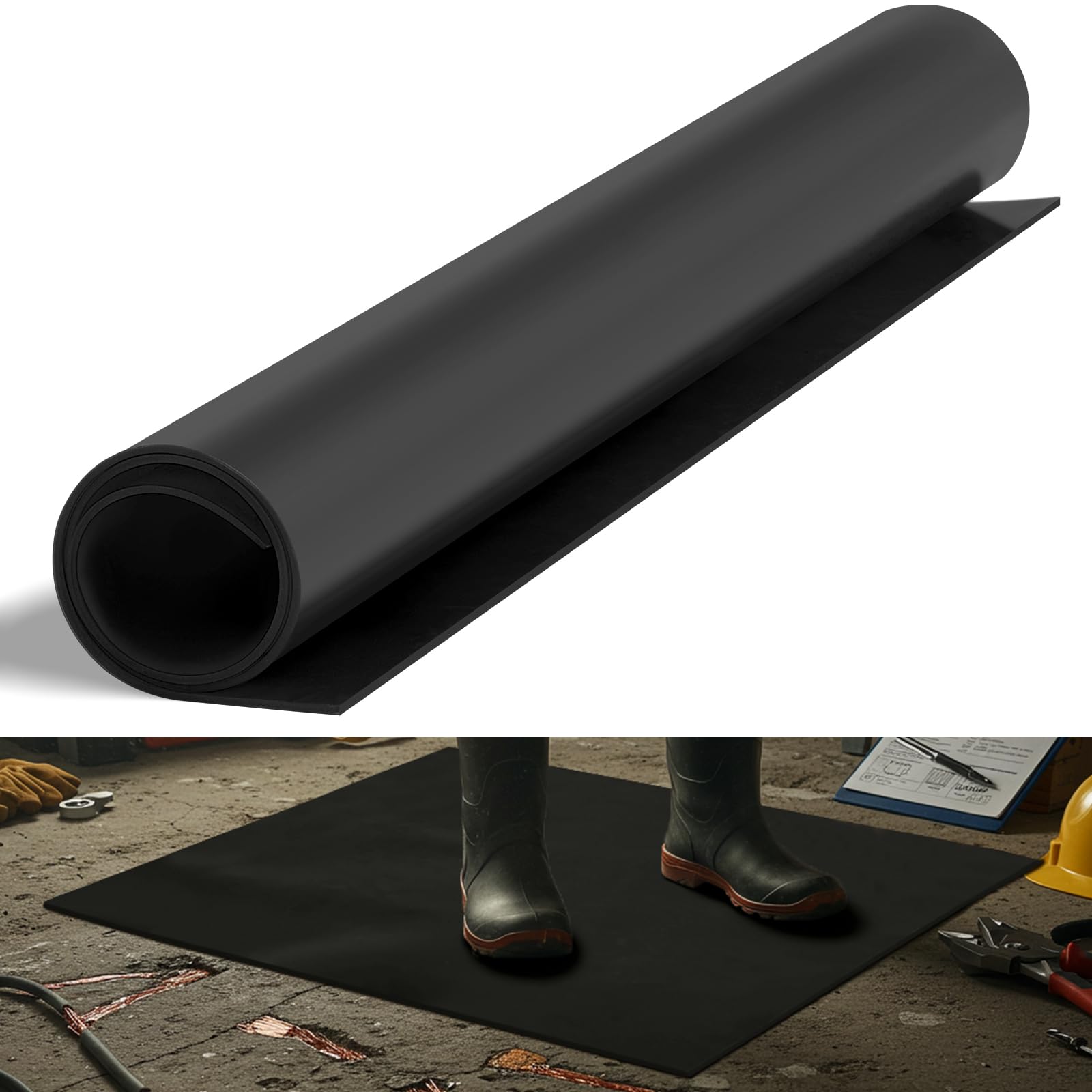 2 Pcs 20" x 20" Insulated Rubber Mat, Electrical Safety Rubber Mat — Amazon image 11
