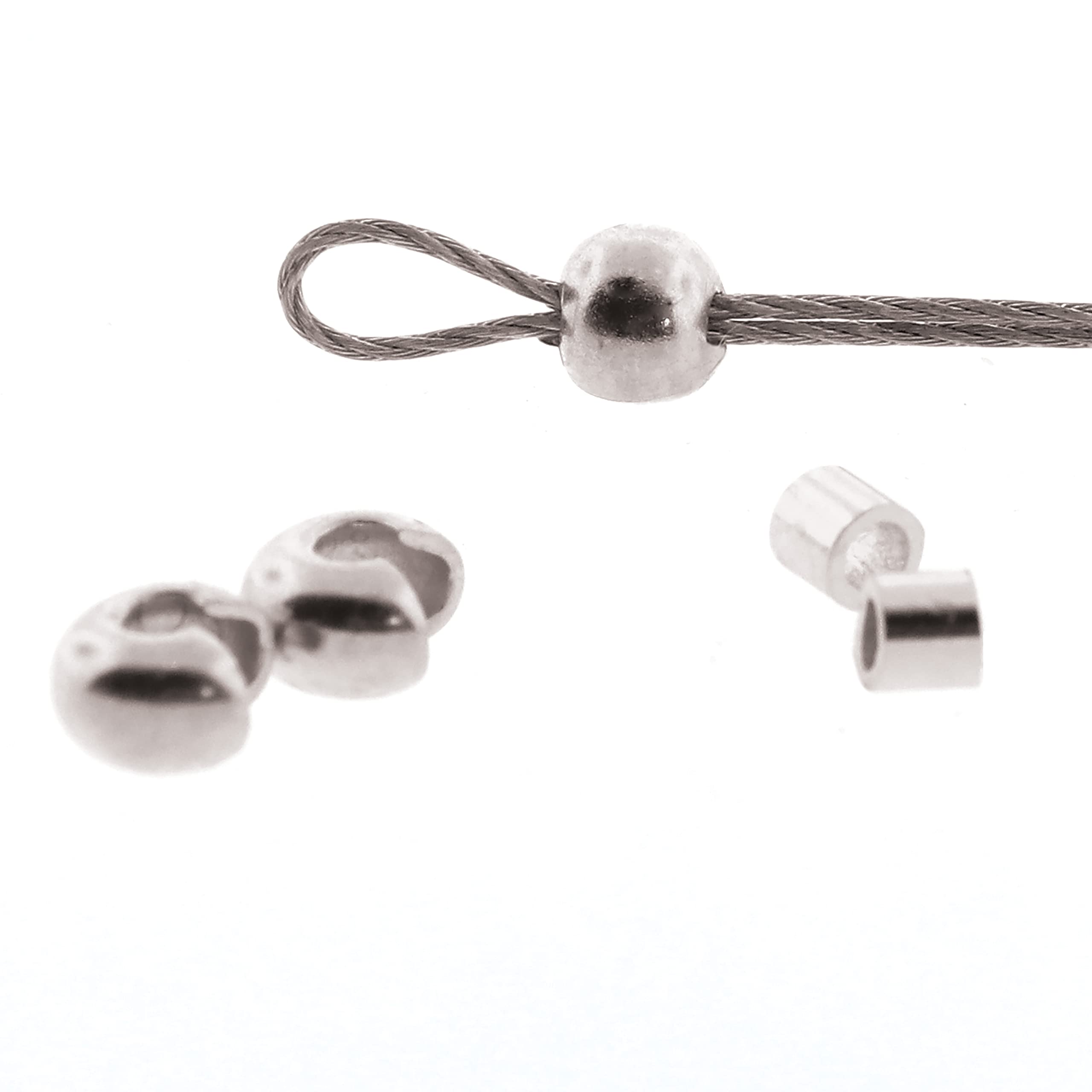 The Beadsmith Quetschperlenabdeckungen - glatte runde Form, halb offen, versilbert, 3 mm Durchmesser, 144 Stück - Zubehör für die Schmuckherstellung zum Abdecken und Schutz von Quetschperlen