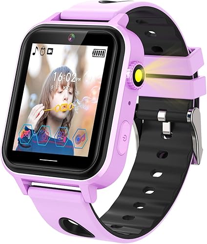 Reloj inteligente de juego para niños, relojes para niños y niñas con 18 juegos de rompecabezas, pantalla táctil HD, cámara reproductor de música,
