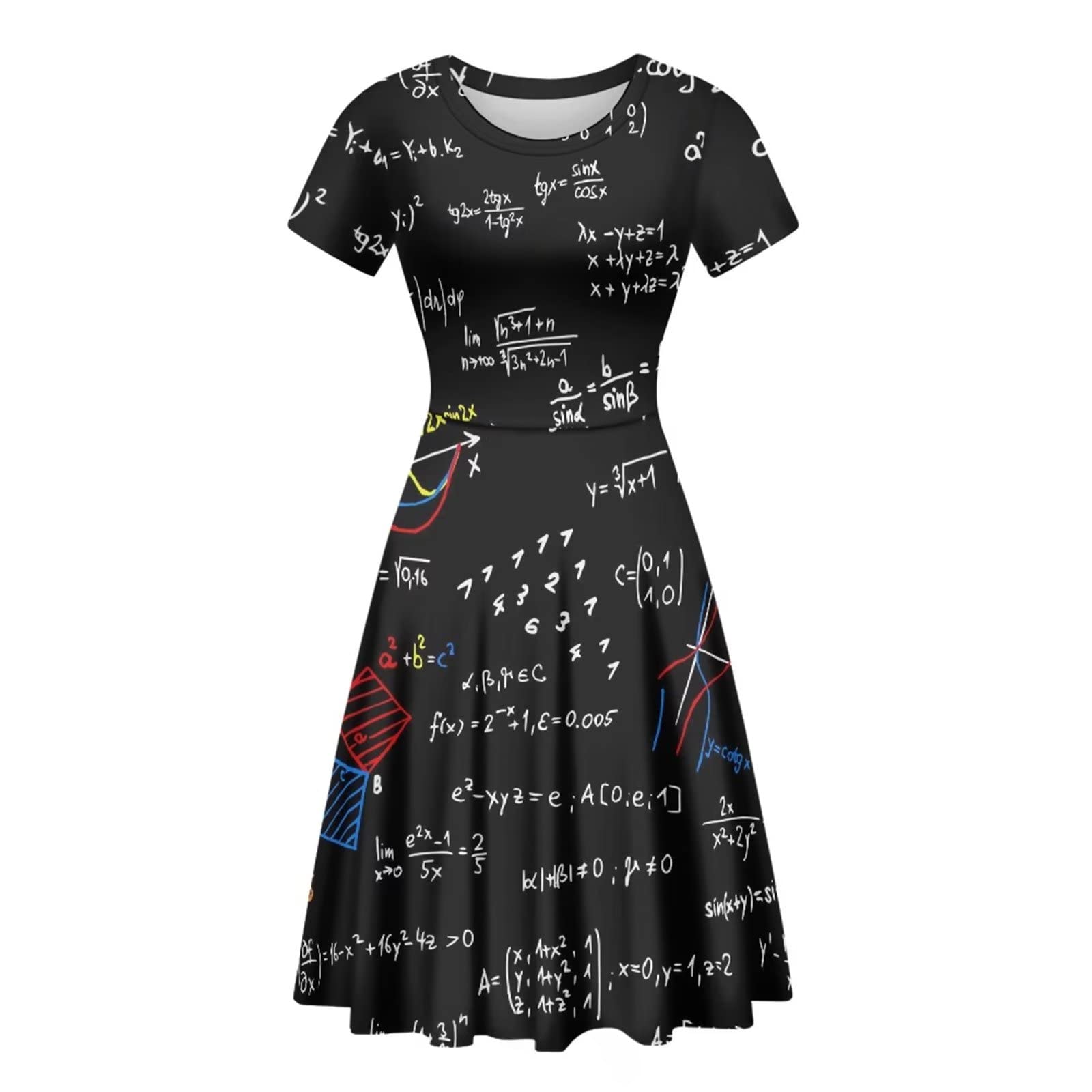 AoopistcWomen's Short Sleeve Cooling Dress Novelty T-Shirt Dresses Casual Regular Fit Midi Sundress