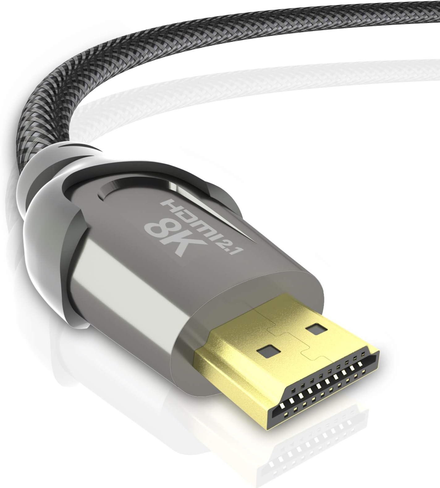8K HDMI 2.1 Cable, 48Gbps Ultra High Speed Cord, Nylon Braided HDMI Cord, Support 8K 60Hz 4K 120Hz 144Hz, Dolby Vision HDR10, eARC, Compatible with UHD TV/Blu-ray/PS5 Xbox Projector-2 Meter