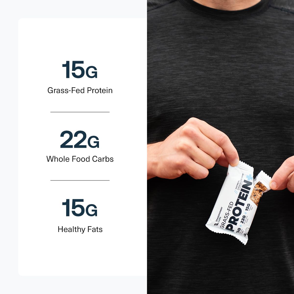 Transparent Labs Protein+ Bars - Oatmeal Chocolate Chip, 12 Bars — Amazon image 7