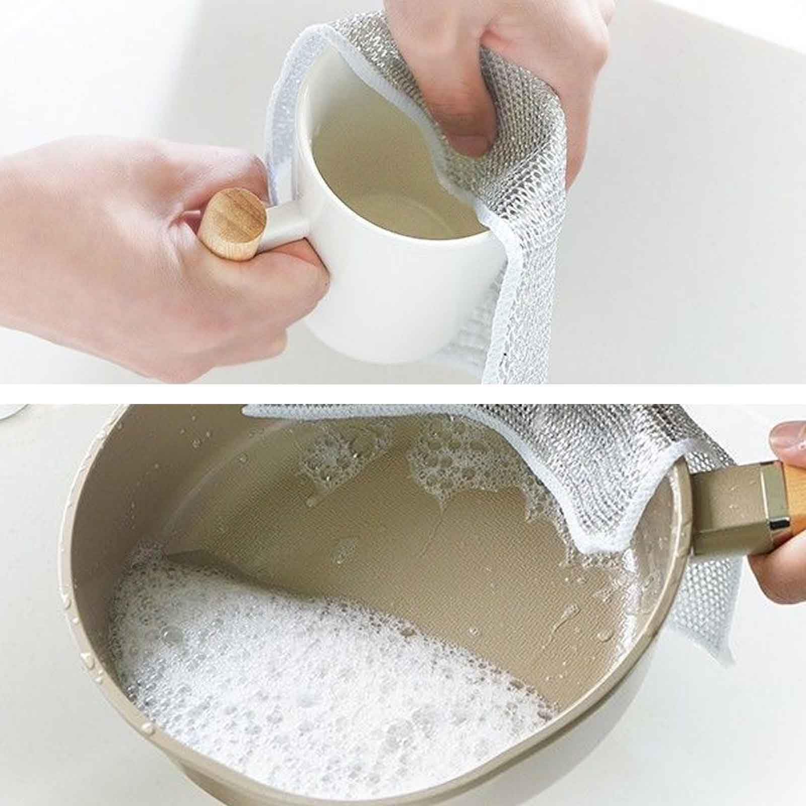 Acheter Chiffons à Vaisselle En Fil Polyvalent, 10 Pièces, Utilisation Humide Et Sèche, Non Pelucheux, Anti-rayures, Réutilisables, Pour Le Nettoyage De La Cuisine, Torchons