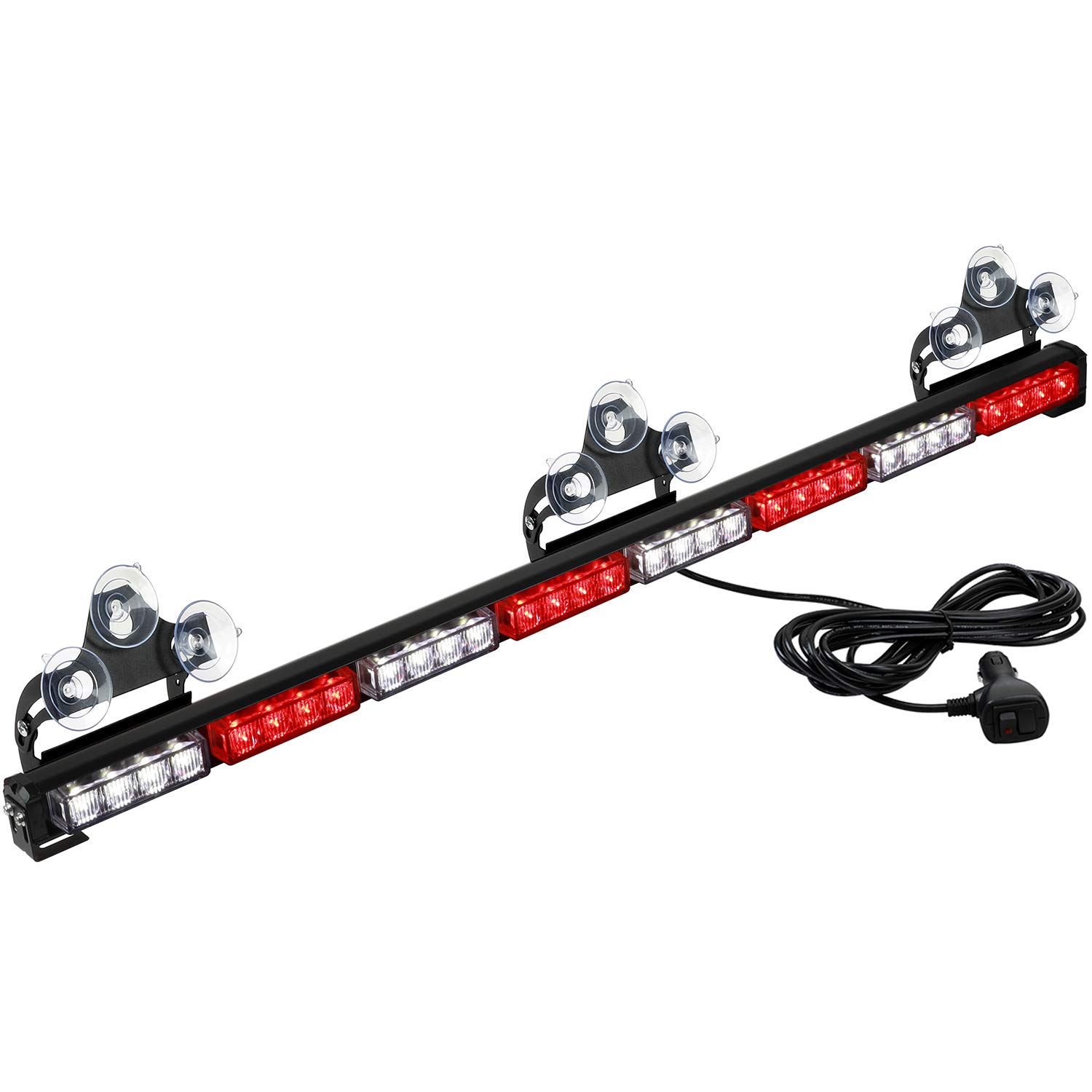 ASPL36" 32LED Traffic Advisor Light Bar Warning Emergency Strobe Light Bar Directional Flashing Emergency Caution Lighting Led Safety Lights with 16 ft Straight Cord (Red/White)