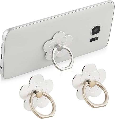 Miniatura 3 de Sibba 2 soportes para anillo de teléfono, soporte de anillo de dedo de flor para teléfono celular, accesorios universales compatibles con teléfono