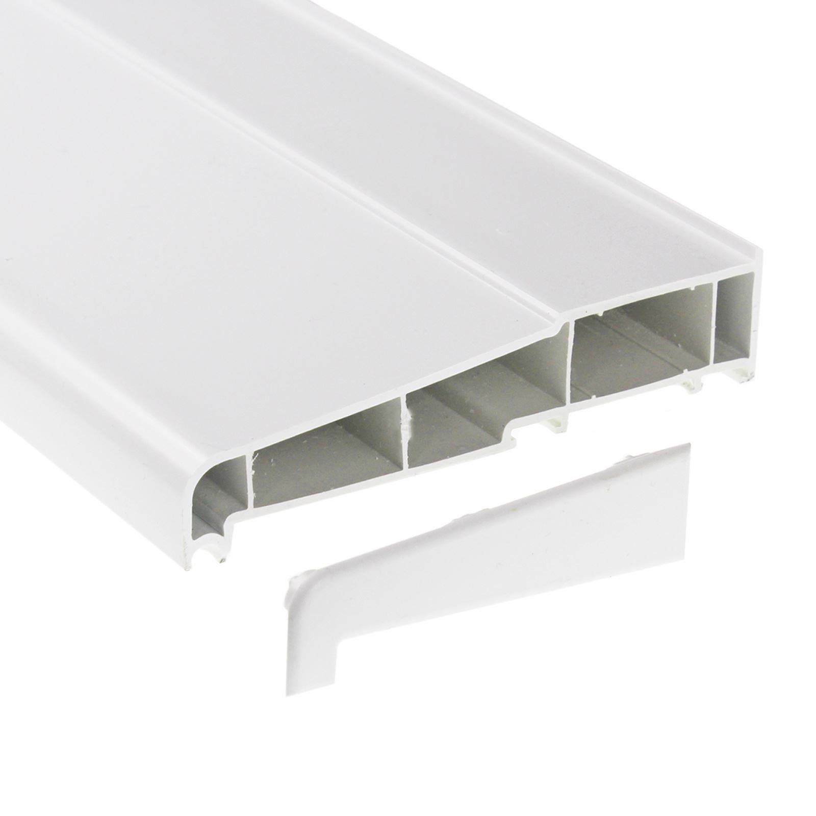 150mm x 1m White UPVC Plastic External Window Sill (with End Caps)