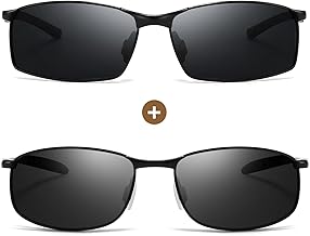 SUNGAIT Slim Rectangular Sunglasses + Polarized Sports Shades