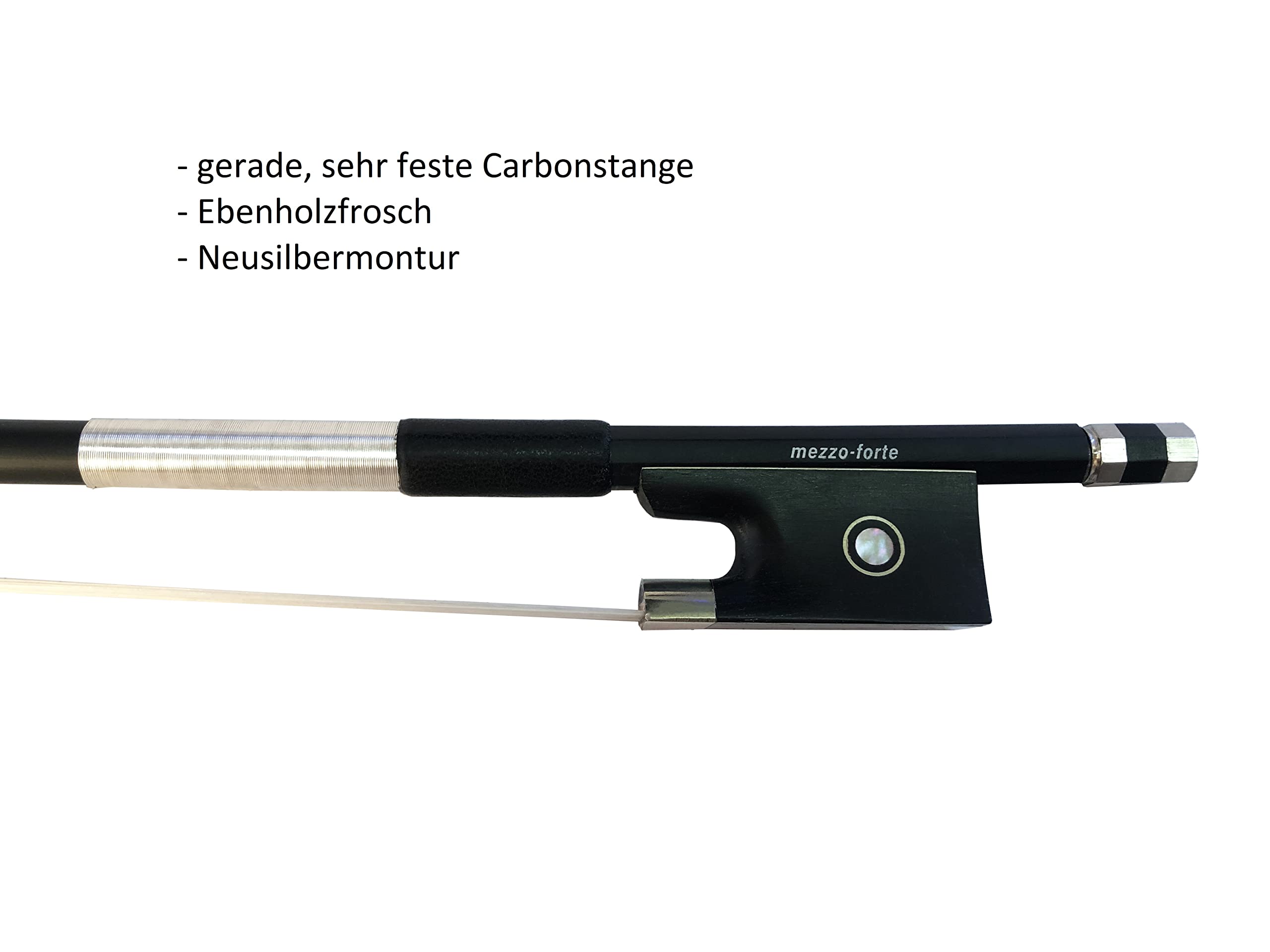 Violinbogen Geigenbogen Carbon Kohlefaser Violine Geige 4/4 mezzo-forte – gerade, stabil, spielfreudig