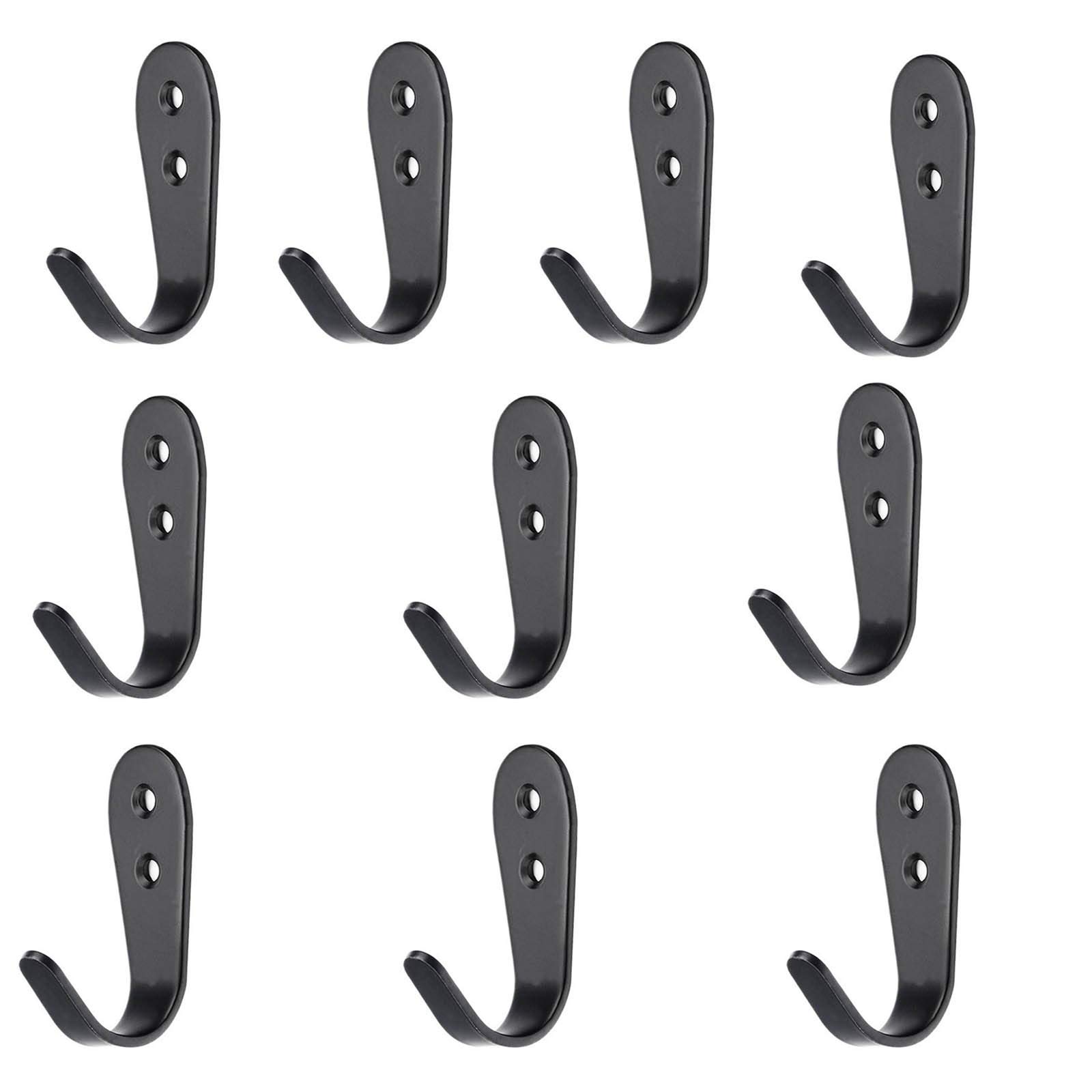 Wandmontierte Garderobenhaken, Kleiderhaken, Kleiderbügel, Kleiderhaken, rustikale Haken für Bad, Küche, Garage, Einzel-Kleiderbügel, 68 mm x 25 mm, 10 Stück