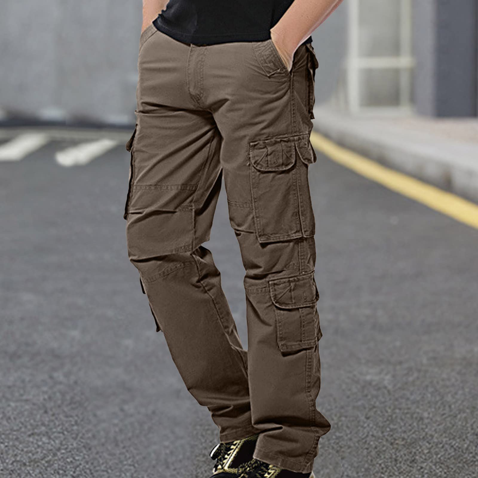 Pantalones cargo de algodón para hombre, pantalones chinos holgados, pantalones de trabajo, pantalones de trabajo, pantalones cargo para hombre, camuflaje militar, pantalones de trabajo para hombre,