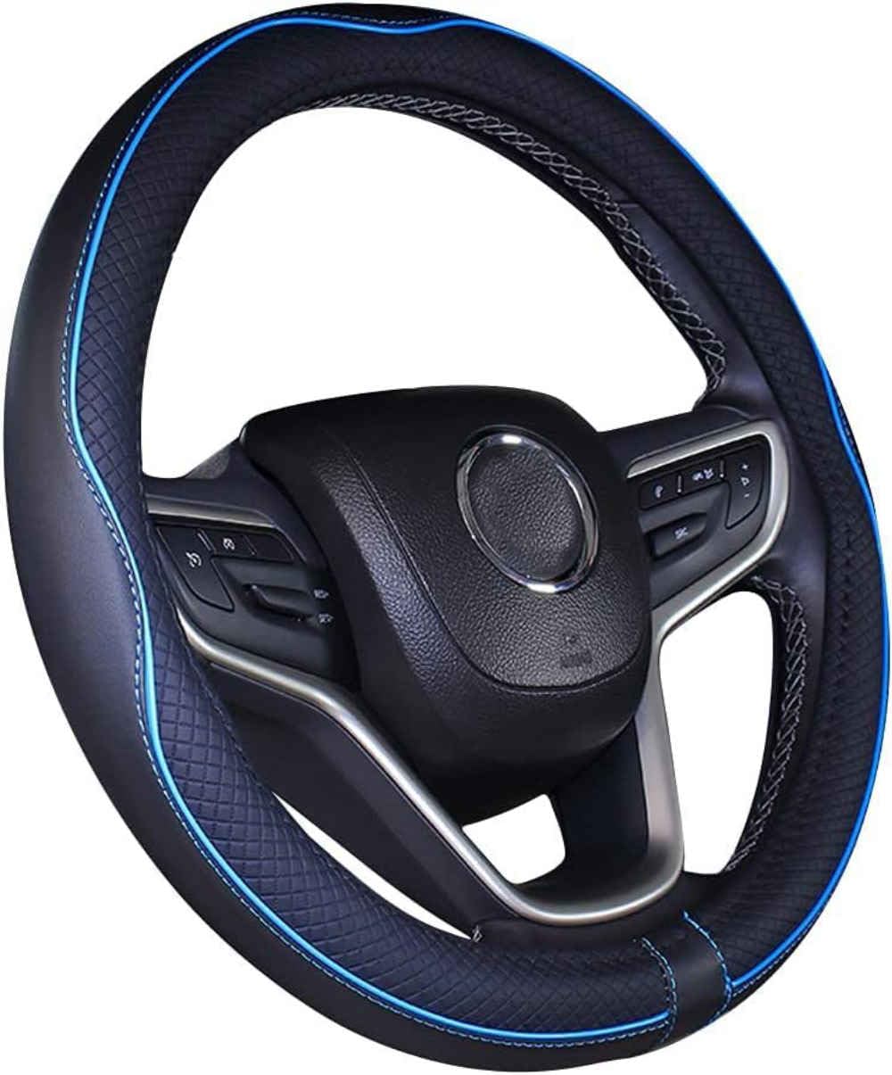 GCSERHUI Sporty Steering Wheel Cover for Opel Olympia Ascona Calibra Vectra Zafira, Premium Non-Slip Design, Breathable Interior Decor Protector,normal-Blue
