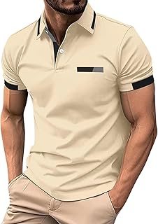 Polo T Shirt for Men Golf Tops for Men Golf Shirts Mens UK, Men's Golf Shirts, Mens Golf Polo Shirts Striped Casual Tops C...