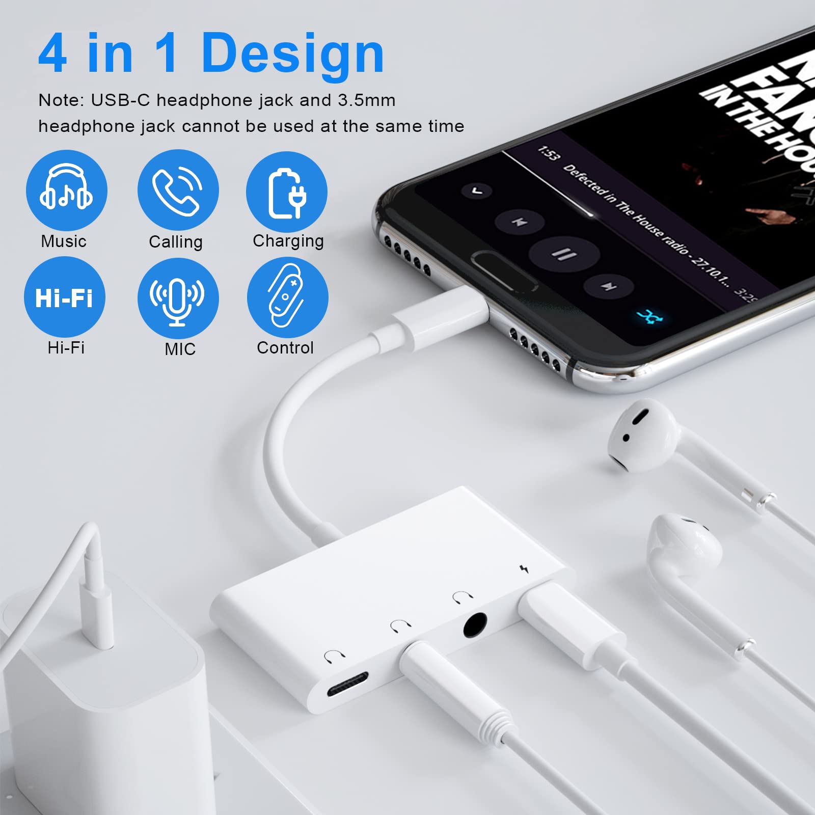 1-in-3 USB-C Adapter: Laden, Kopfhörer & 3,5mm Audio – 60W PD Schnelllade Für IPhone 15, Samsung Galaxy, IPad
