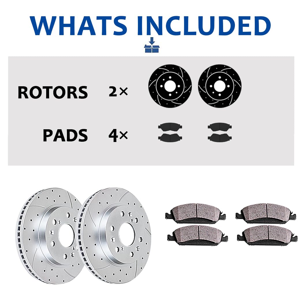 Front Brake Rotors A-Premium Front Vented Brake Rotors - 12.56 Inch Set For  Toyota Tacoma, 4Runner & FJ Cruiser 2003-2021 Front Vented Disc Brakes  Tacoma