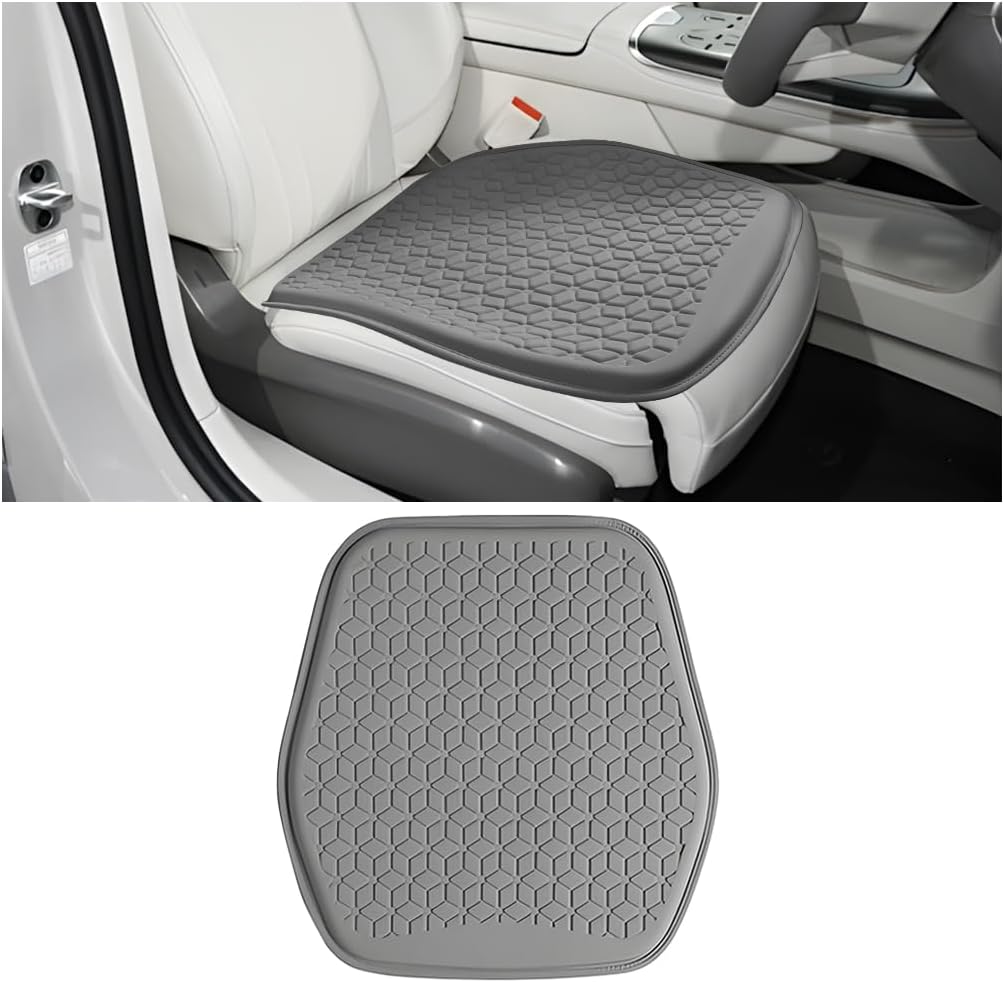 Gel Car Seat Cushion, Non-Slip & Comfortable Automotive Chair Protector Pad for Driving, Breathable Vehicle Interior Mat Cover Accessories, Universal for SUV Sedan Truck (Black)