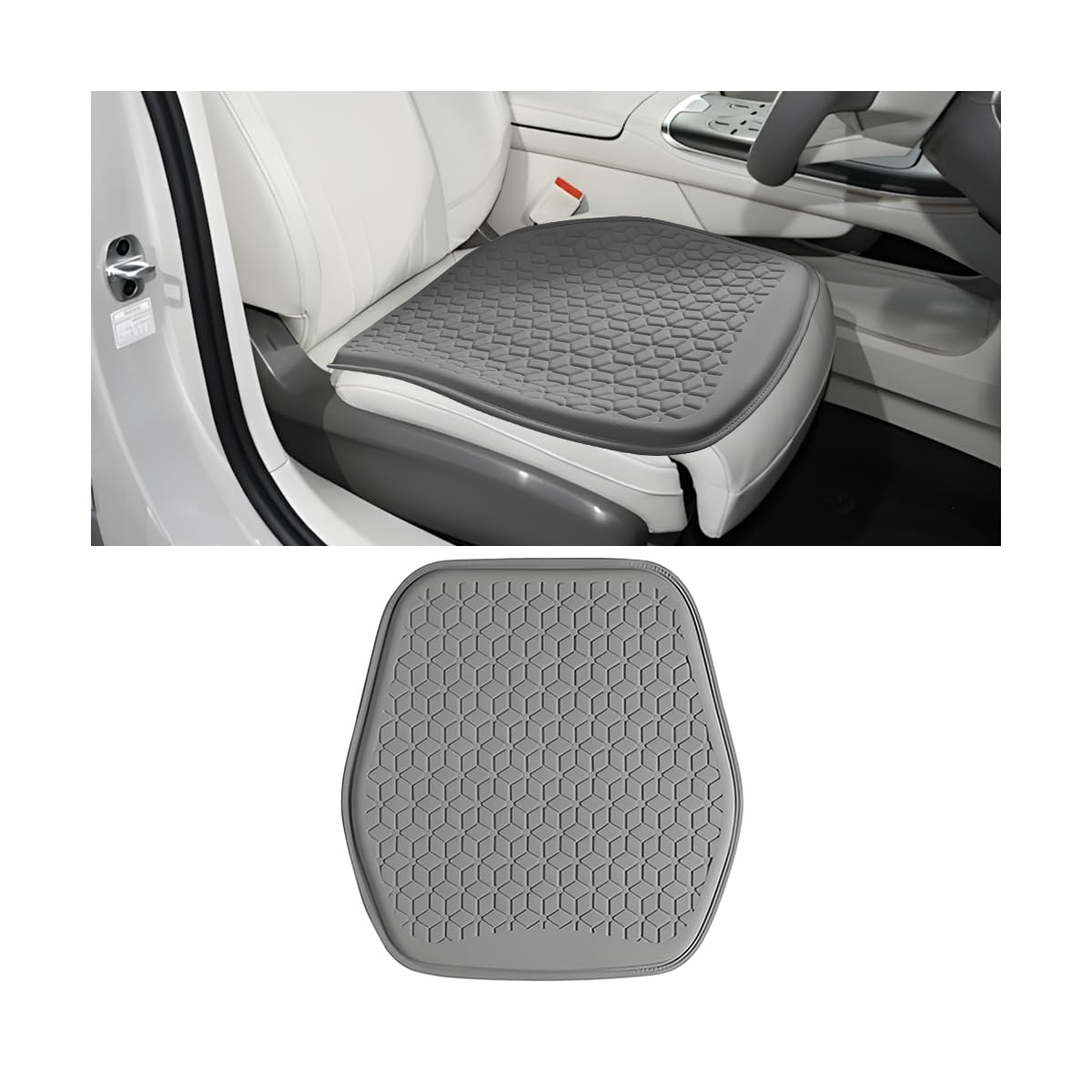 Photo 1 of Zpana Gel Car Seat Cushion, Non-Slip & Comfortable Automotive Chair Protector Pad for Driving, Breathable Vehicle Interior Mat Cover Accessories, Universal for SUV Sedan Truck (Gray)