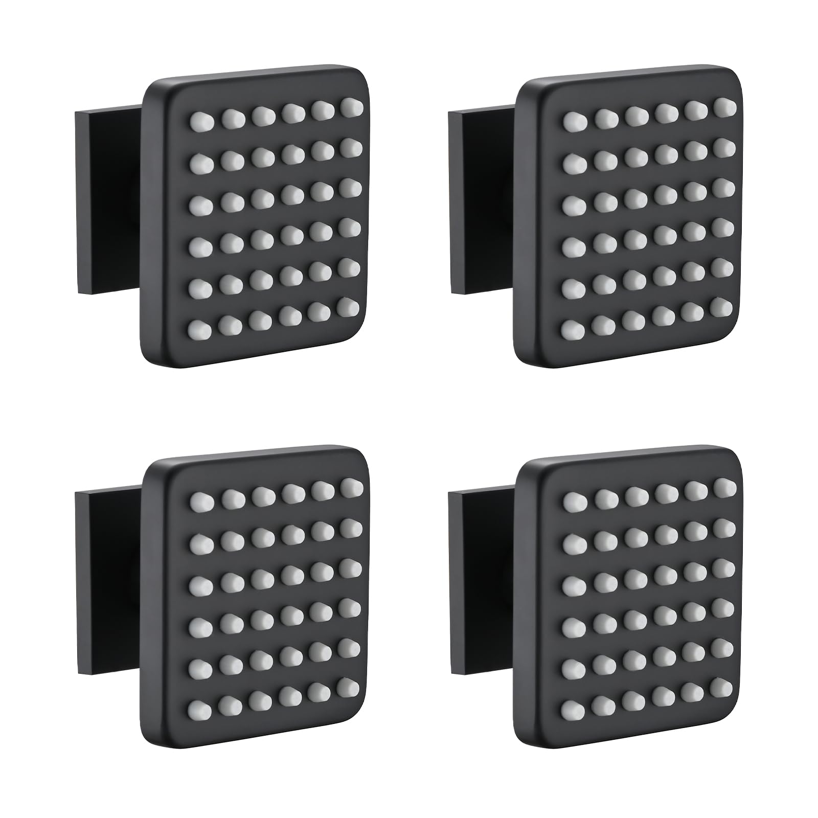 LOCALAND Solid Brass Square Body Spray Jets for Shower, High Pressure Wall Mount Massage Spray, Upgrade Spa Jets, 4PCS, Matte Black