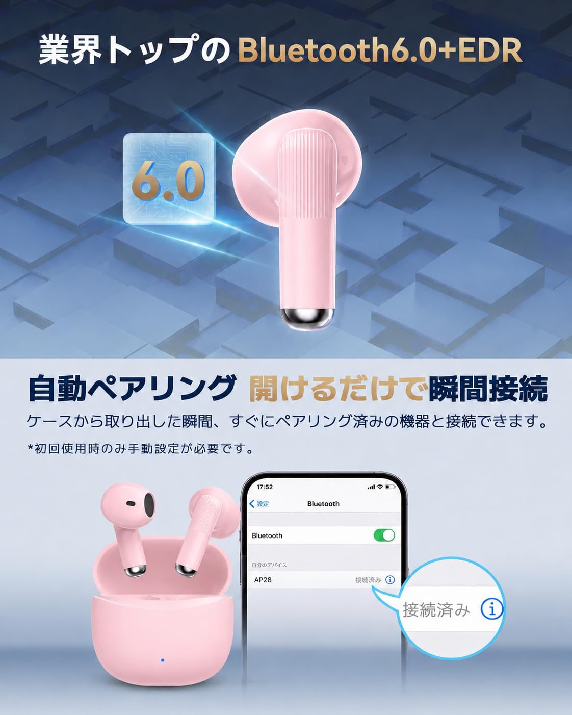 Amazon.co.jp: Bluetoothイヤホン ワイヤレスイヤホン Bluetooth6.0