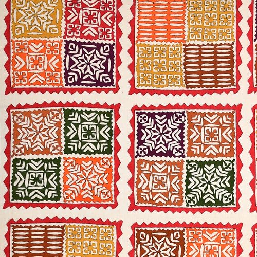 Image of JAIPUR PRINTS 100% Cotton Bedsheet for Double Size Bed with 2 Pillow Cover Rajasthani Jaipuri Printed 90x100 inch 235x215 cm (Red)