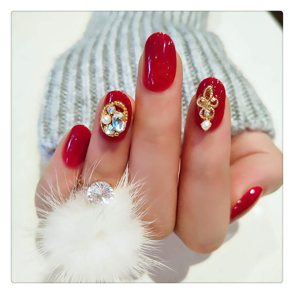 Uñas Postizas Pieza De Arte De Uñas Acabado Desmontable Usable Con Diamantes Uñas Falsas Novia Pegatina De Uñas Postizas Acabada